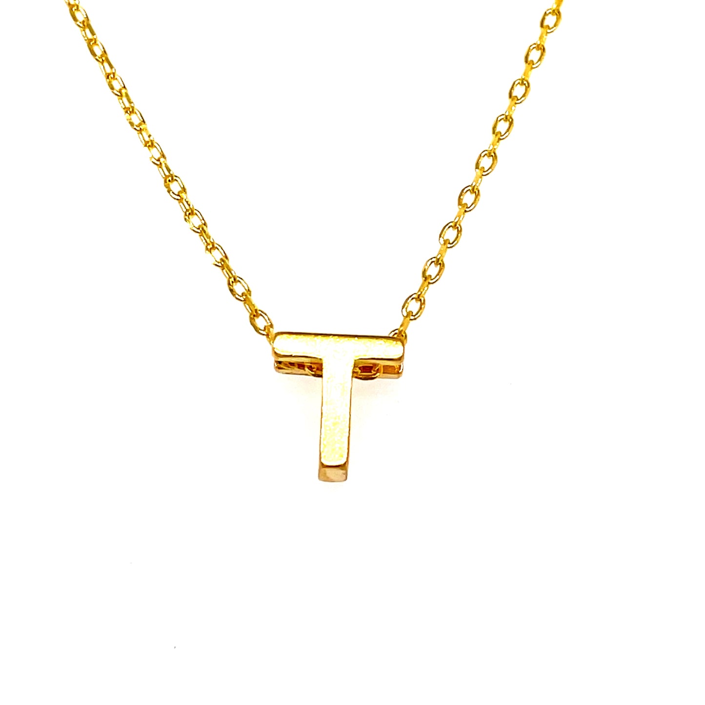 Sterling Silver Gold Plated Initial T