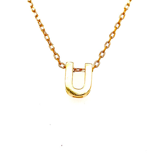 Sterling Silver Gold Plated Initial U