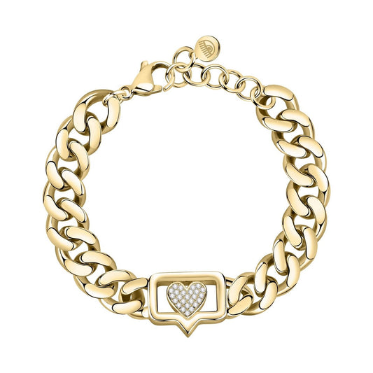 Chiara Ferragni Gold Plated Eye Like Tag White Crystal Bracelet