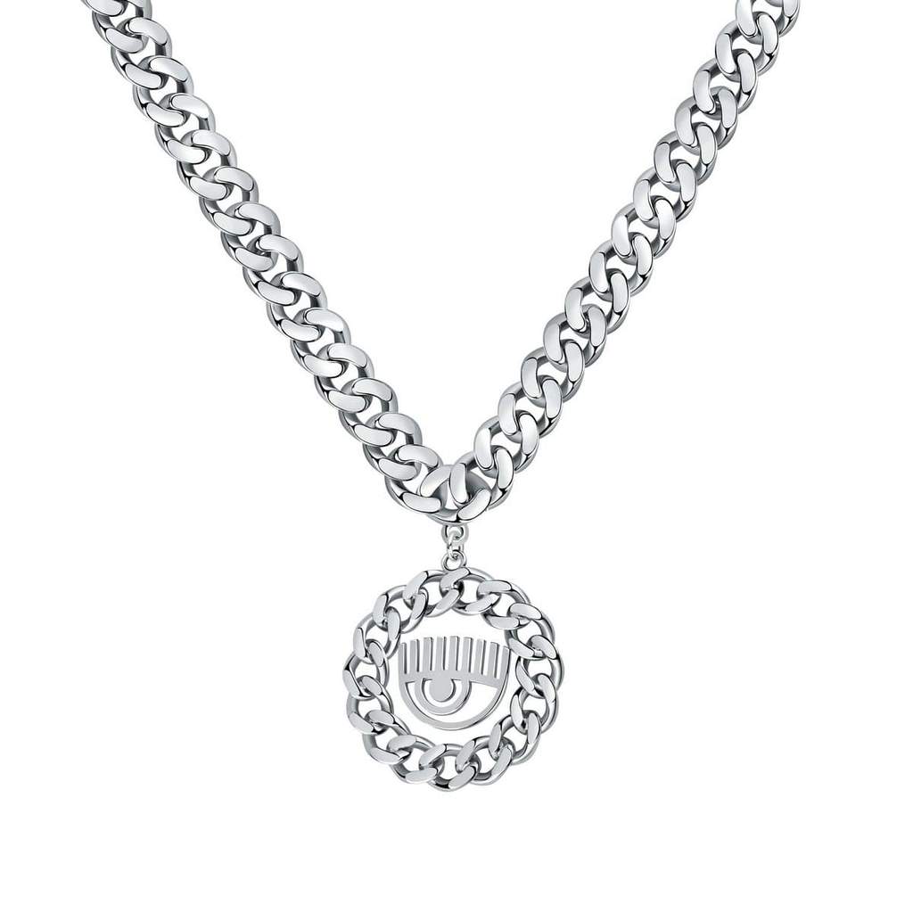 Chiara Ferragni Long Pendant With Cubic Zirconia Eye Charm