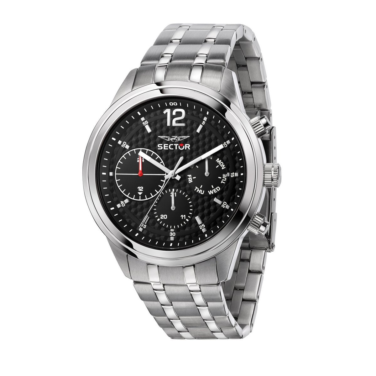 Gents Sector Stainless Steel Round Black Chronograph