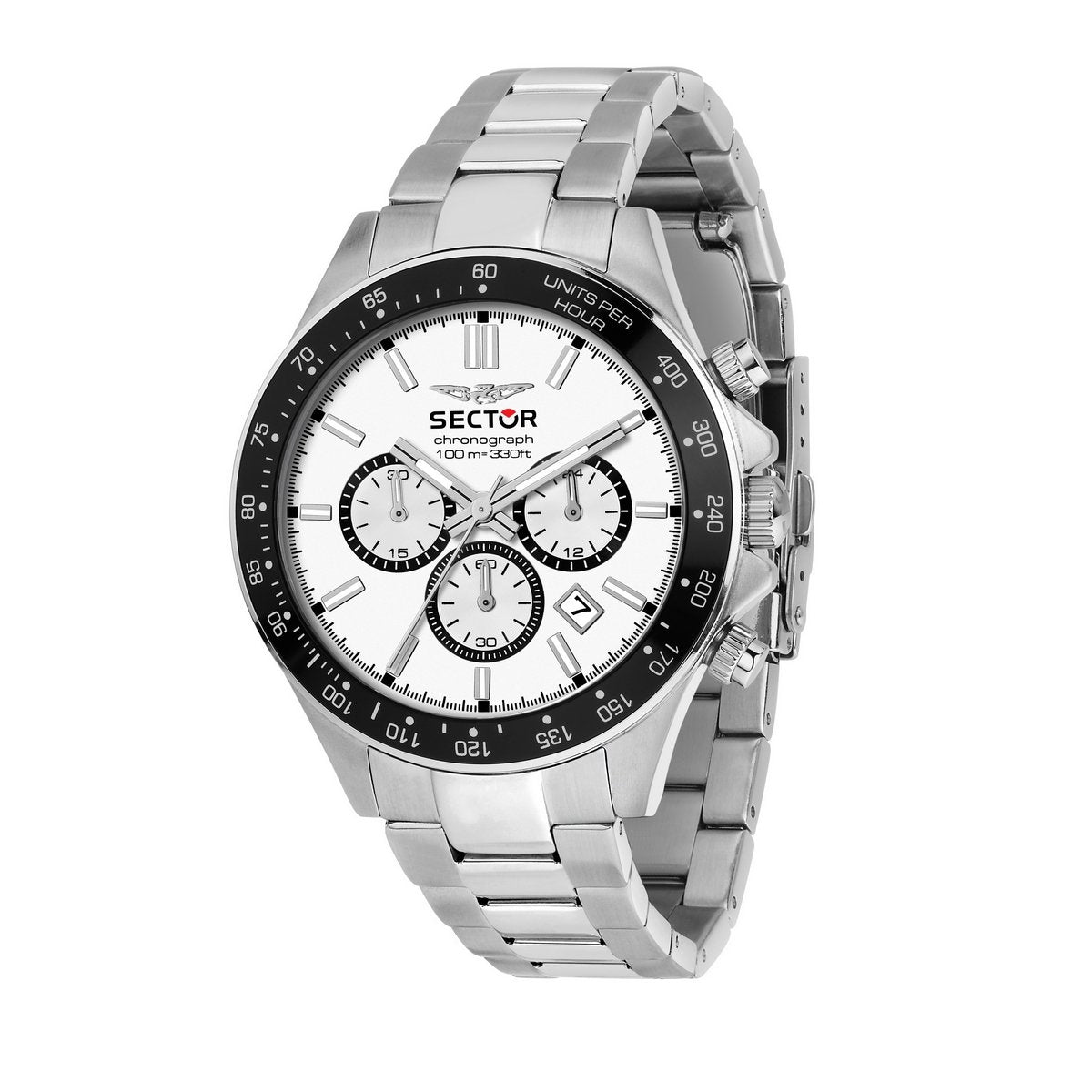 Gents Sector Stainless Steel Round White Chronograph