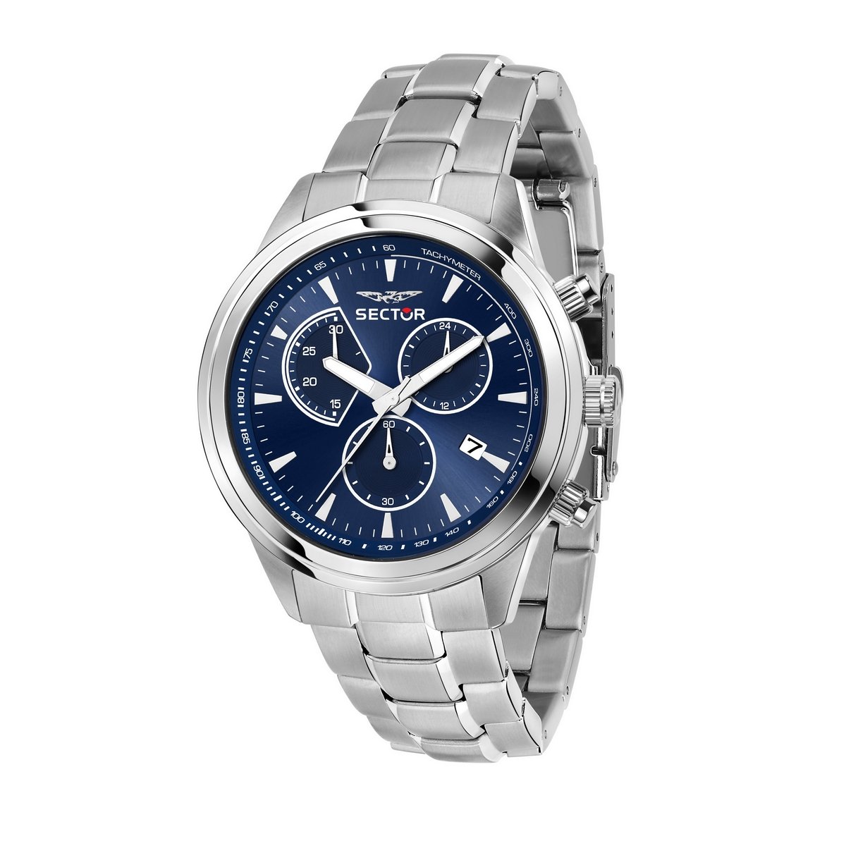 Gents Sector Stainless Steel Round Navy Dial Chronograph
