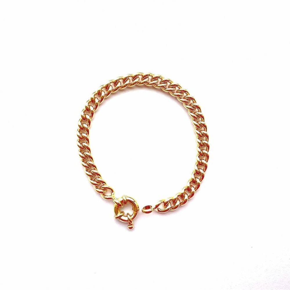 Burren 18ct Gold Plated Curb Bracelet With Bolt Ring Clasp