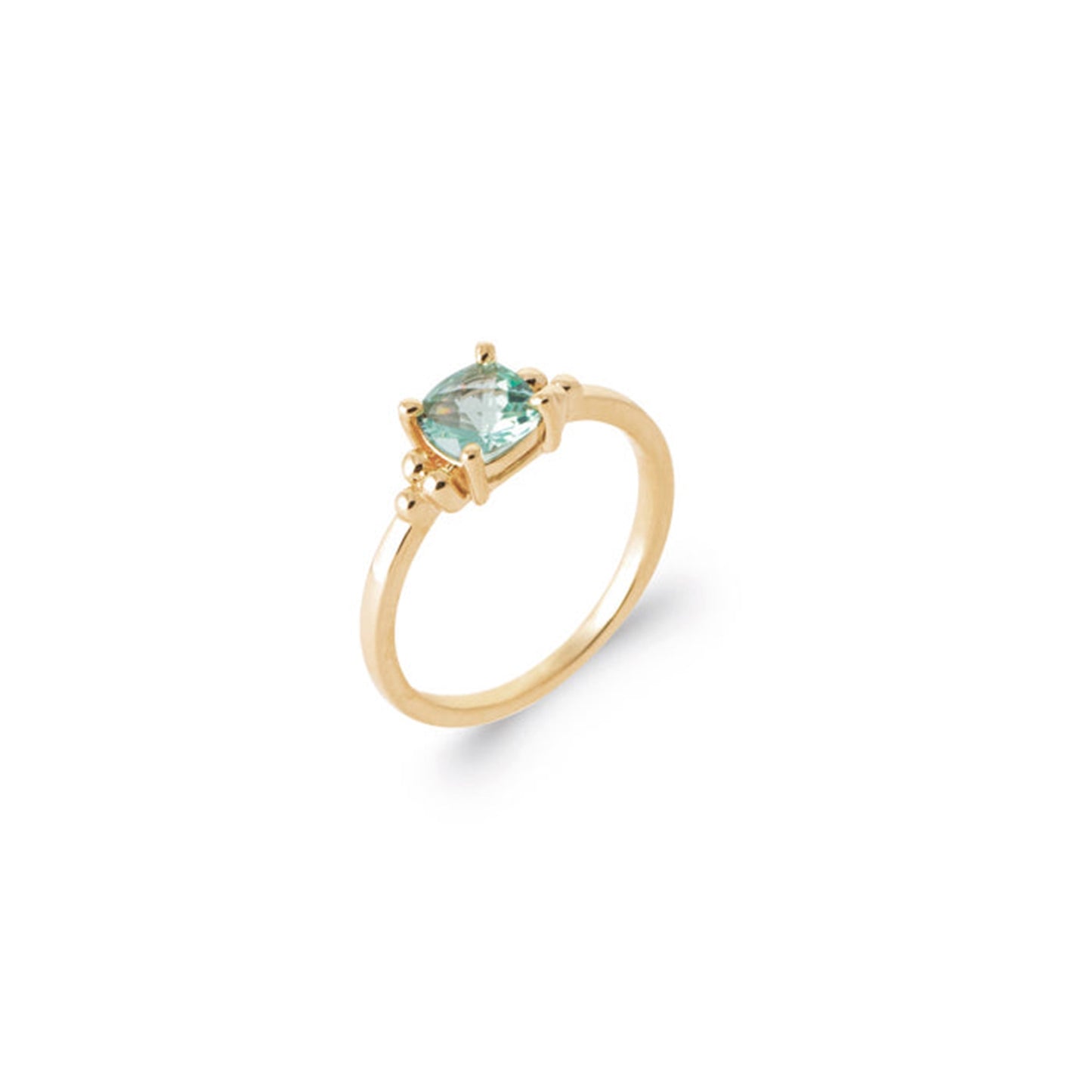 Burren 18ct Gold Plated Blue Cubic Zirconia Solitaire 4 Claw Ring