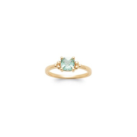Burren 18ct Gold Plated Blue Cubic Zirconia Solitaire 4 Claw Ring