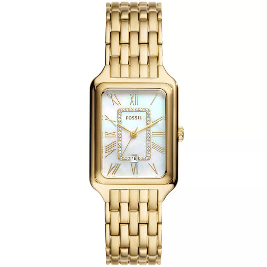 Ladies Fossil Mother of Pearl Square Dial Watch