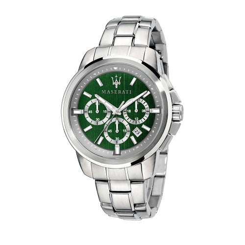 Gents Stainless Steel Green Chronograph Dial Watch