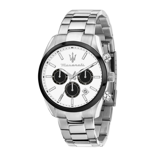 Gents Maserati Stainless Steel Round White Dial Chronograph