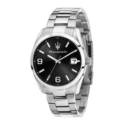 Gents Maserati Stainless Steel Round Black Dial
