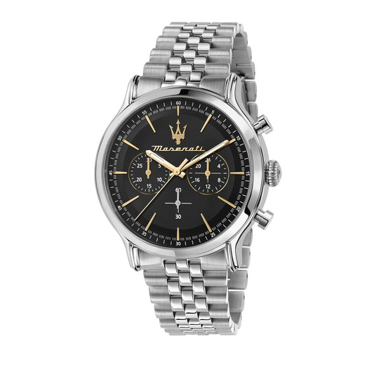 Gents Maserati Stainless Steel Round Black Dial
