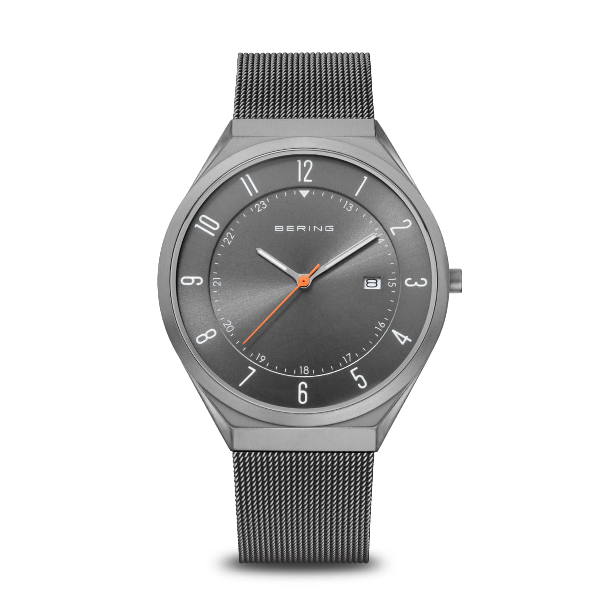 Gents Stainless Steel Bering Chrome Dial Mesh Watch