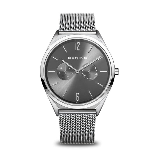 Gents Stainless Steel Bering Grey Chorograph Mesh Watch