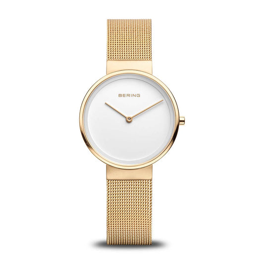 Ladies Rolled Gold White Dial Bering Watch