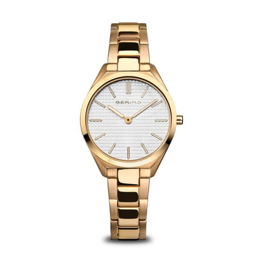 Ladies Rolled Gold Bering White Dial Watch