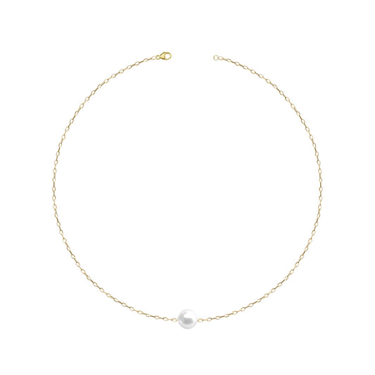 9ct Gold 16" Necklet with 6mm Freshwater Pearl