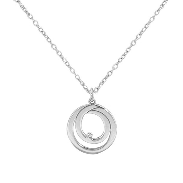Sterling Silver CZ Circle Necklet