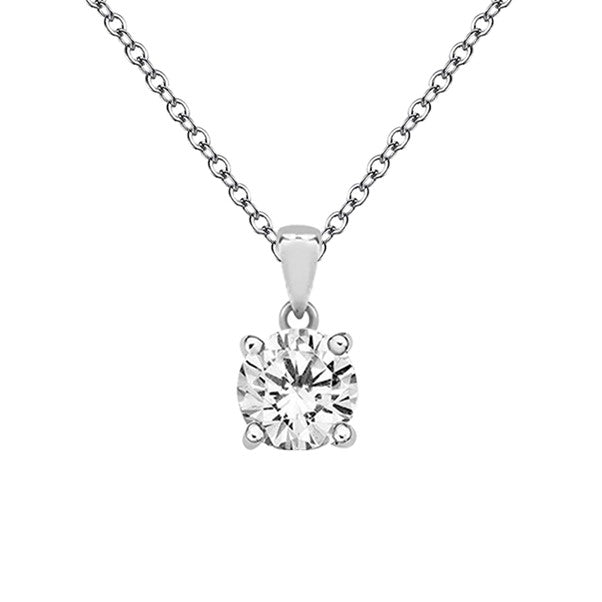 Sterling 7mm Round CZ Pendant