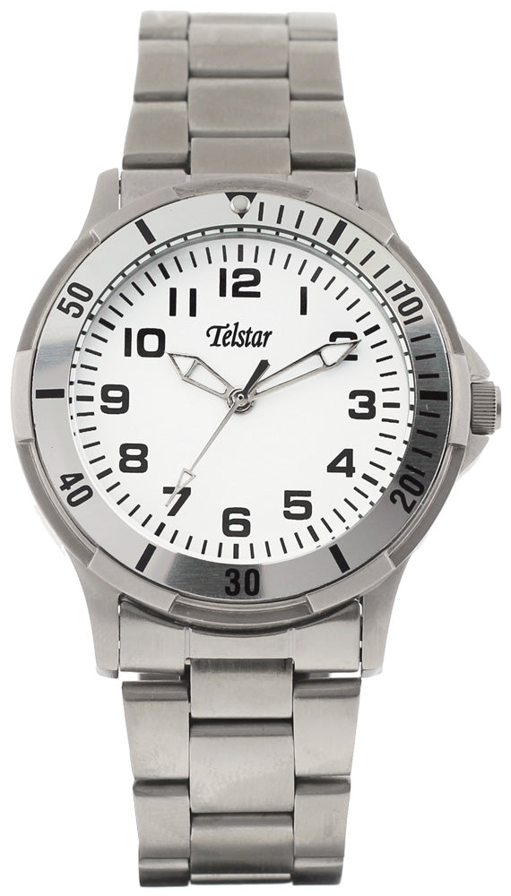 Gents Stainless Steel Bracelet White Dial Teen Telstar Watch
