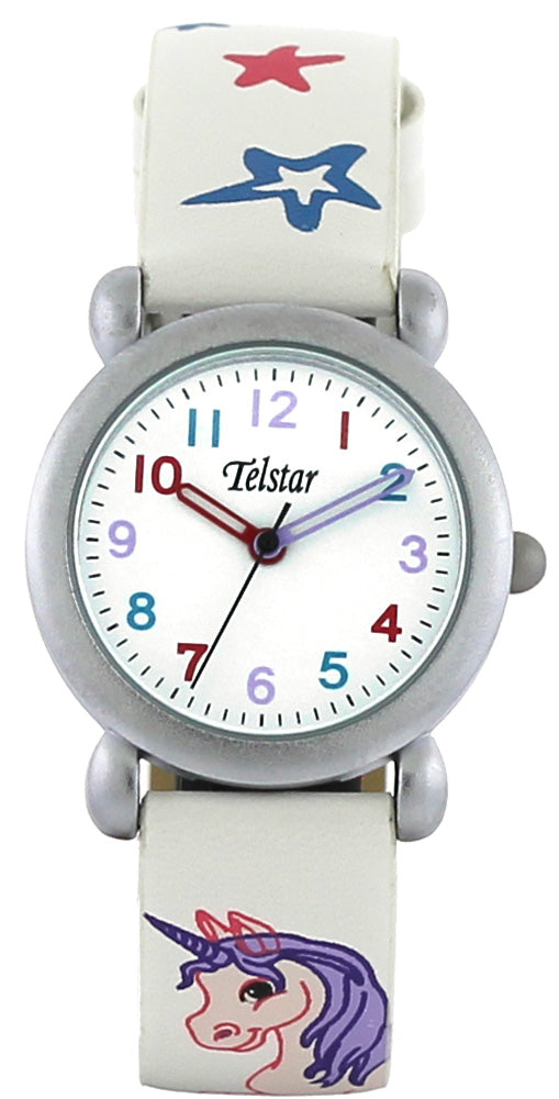 Girls Stainless Steel White Strap Unicorn Telstar Watch