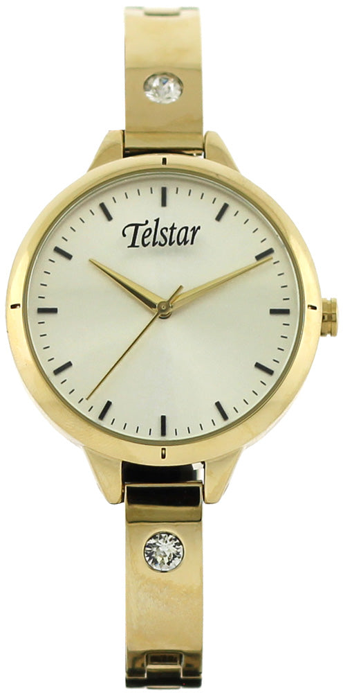 Ladies Rolled Gold Bracelet Chamonix White Dial Telstar