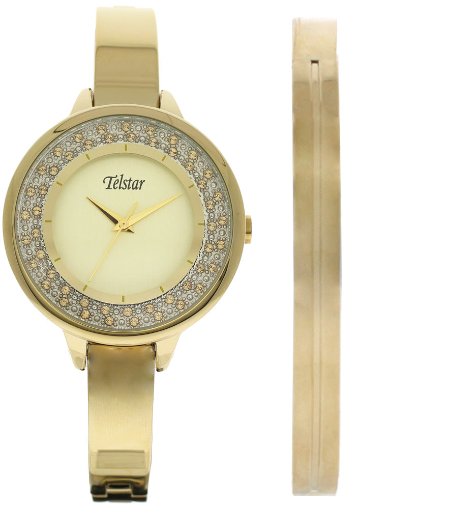 Ladies Rolled Gold Bracelet And Bangle Set Telstar