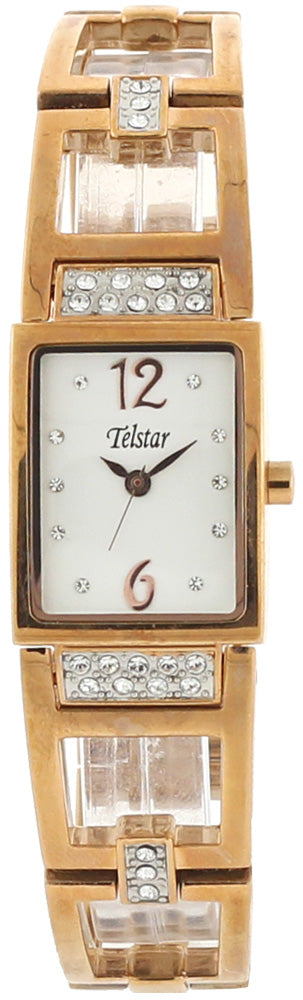 Ladiesrolled Gold Rose Bracelet Prague White Dial Telstar