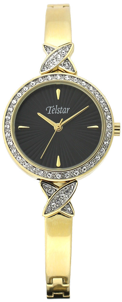 Ladies Rolled Gold Bracelet Crystal Ceylon Bangle Telstar