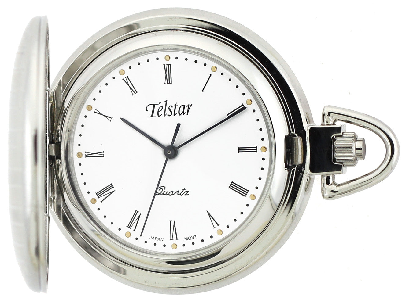Telstar Stainless Steel Pocket Watch And Chain