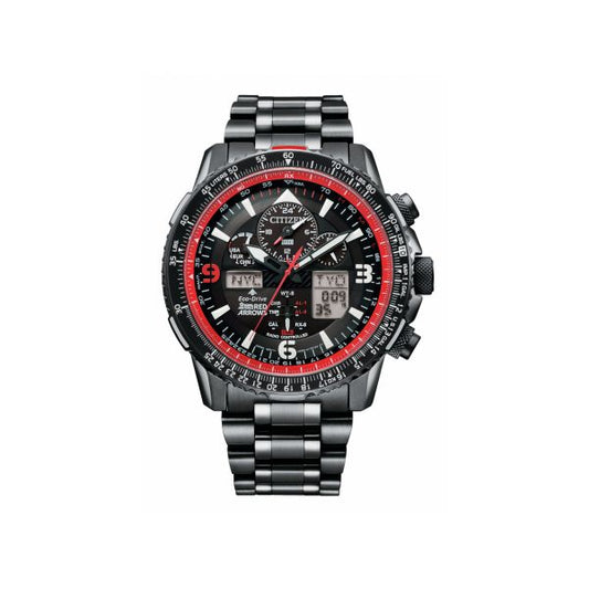 Gents Steel Bracelet Citizen Red Arrow Skyhawk A-T Watch