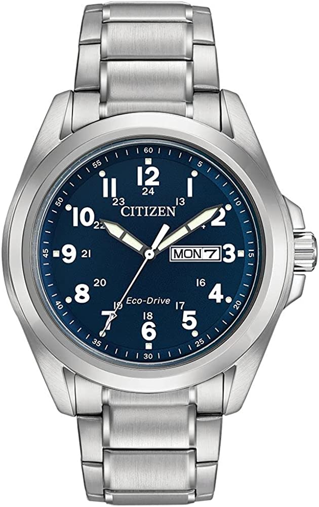 Gents Citizen Stainless Steel Eco Drive Round Blue Dial