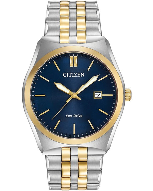 Gents Citizen Two Tone Blue Dial Eco Drive Watch