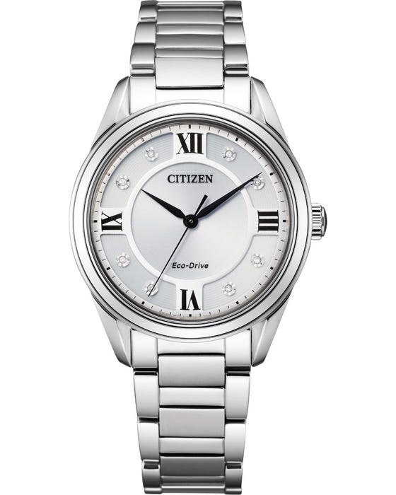 Ladies Stainless Steel Diamond Arezzo Ec Drive Citizen Watch