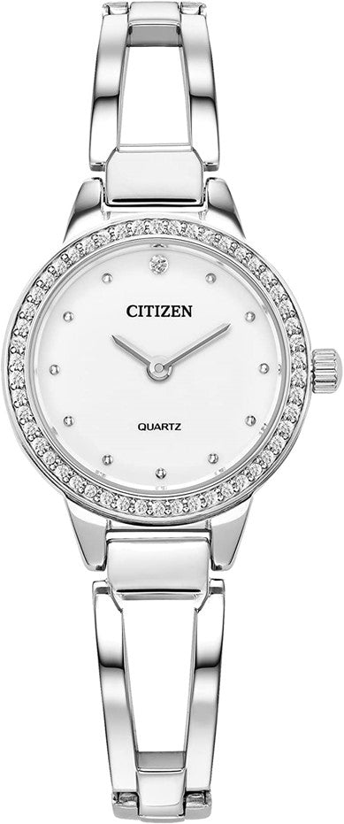 Ladies Citizen Stainless Steel Round White Dial