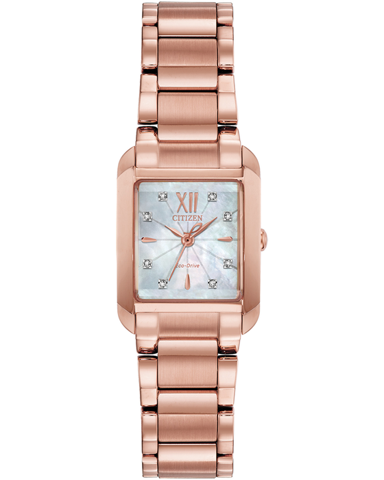 Ladies Stianless Steel Rose Square Mop Bianca Citizen Watch