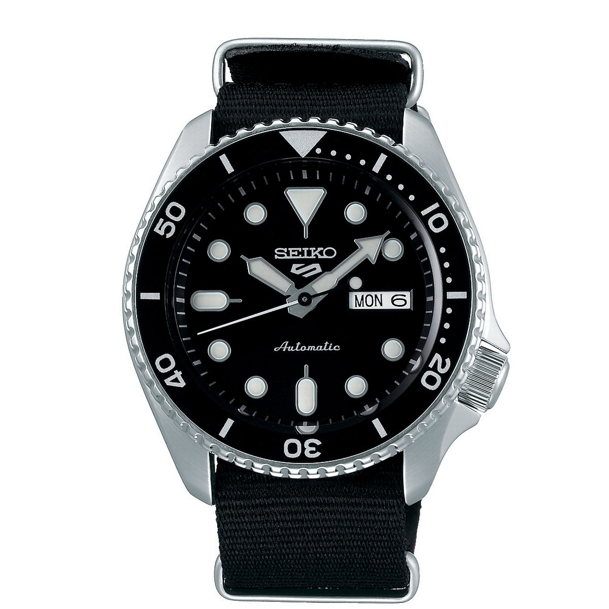 Gents Stainless Steel Black Nato Strap Automatic Seiko Watch