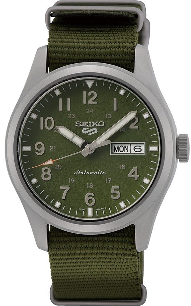 Gents Stainless Steel Strap With Green Dial And Nylon Strap