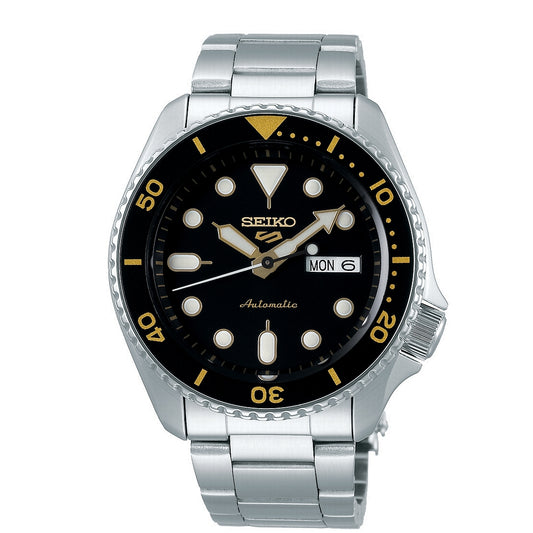 Gents Seiko Stainless Steel Black Dial Watch