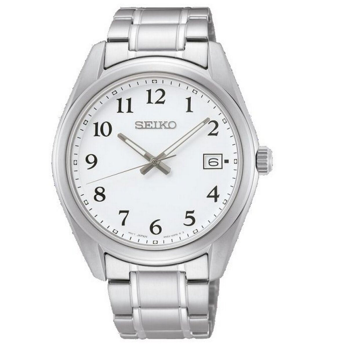 Gents Stainless Steel Bracelet White Dial Date Seiko Watch