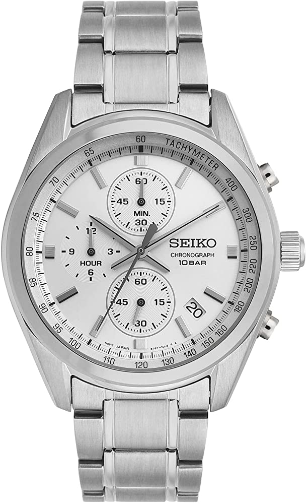 Gents Seiko White Dial Chronograph Watch
