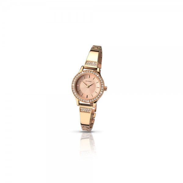 Ladies Rolled Gold Stone Set Sekonda Watch In Rose