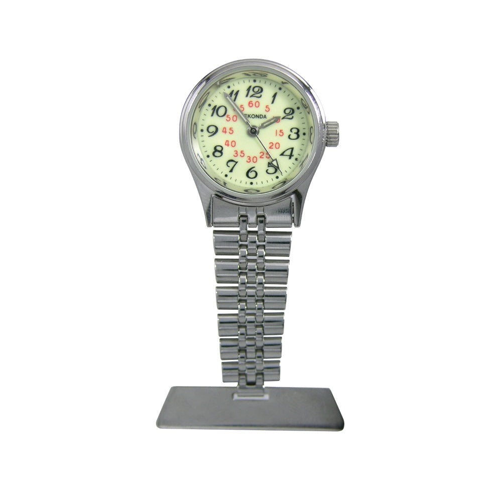 Silver Plated Nurses Fob With Yellow Dial