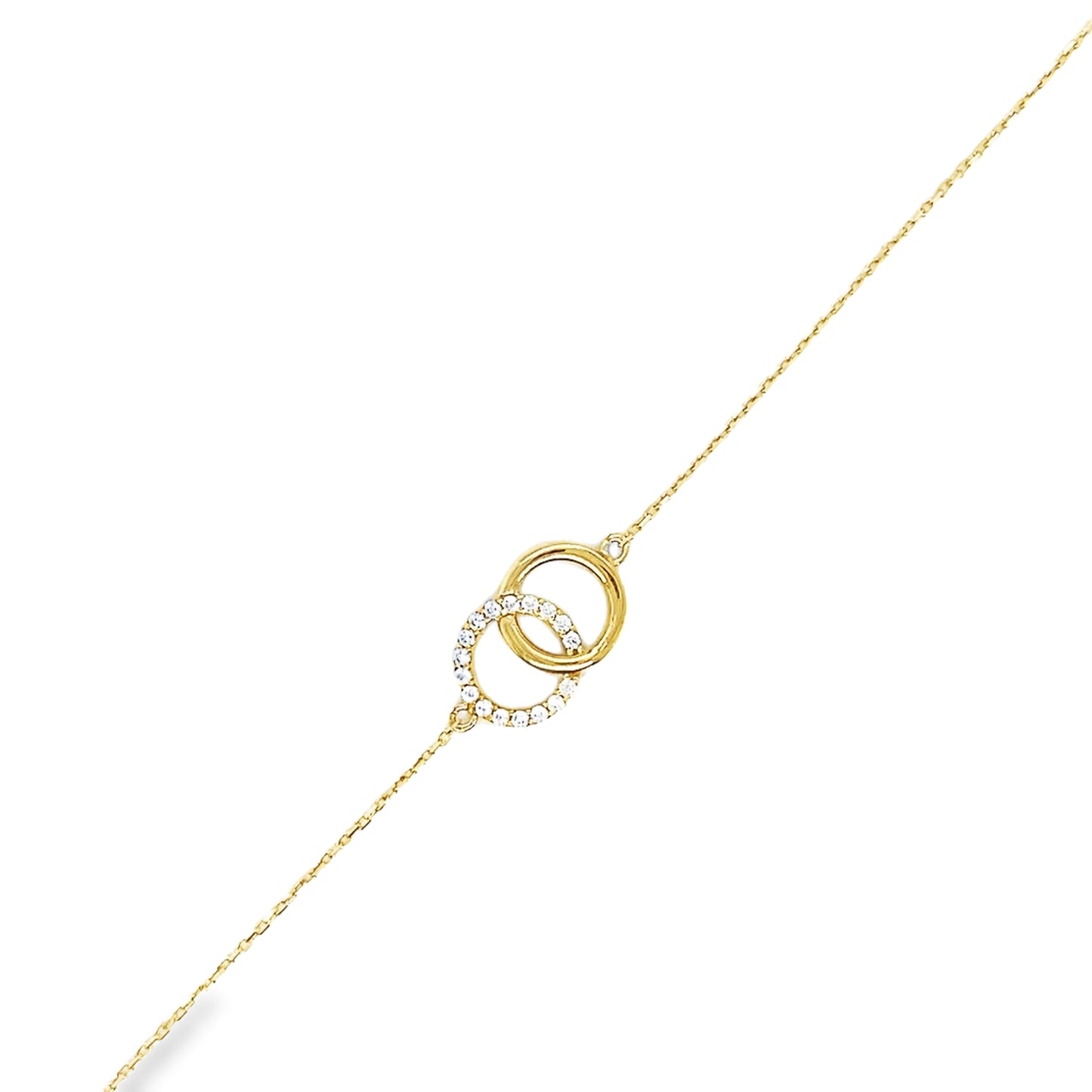 9ct Cubic Zirconia Double Circle Partnership Braaclet