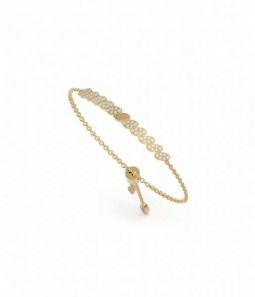 Guess Gold Plated Cubic Zirconia Leaf Bracelet