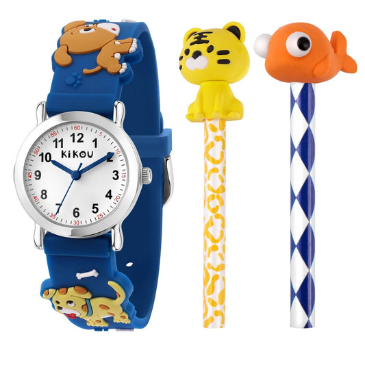 Kikou Blue Kids Puppy Watch With Plastic Strap