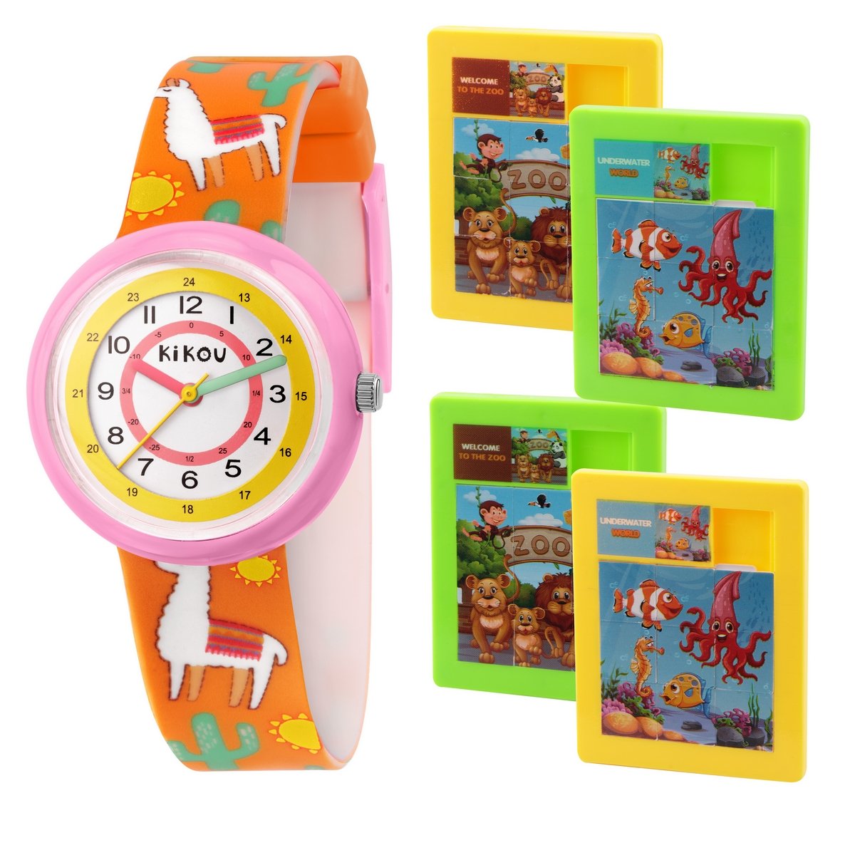 Kikou Kids Orange Watch With Llamas