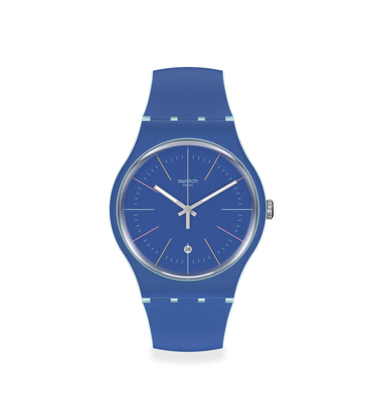 Ladies Blue Layered Swatch Watch