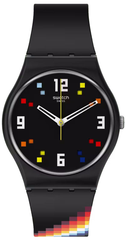 Swatch Black Carousel Squares Watch