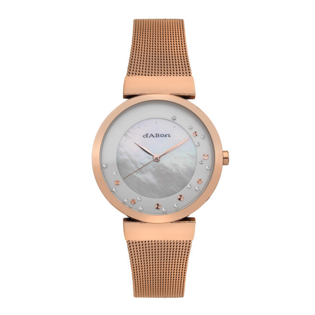 Ladies Rolled Gold Bracelet Dalton Watch In Rose