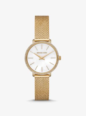 Ladies Michael Kors Rolled Gold Stone Set Bezel